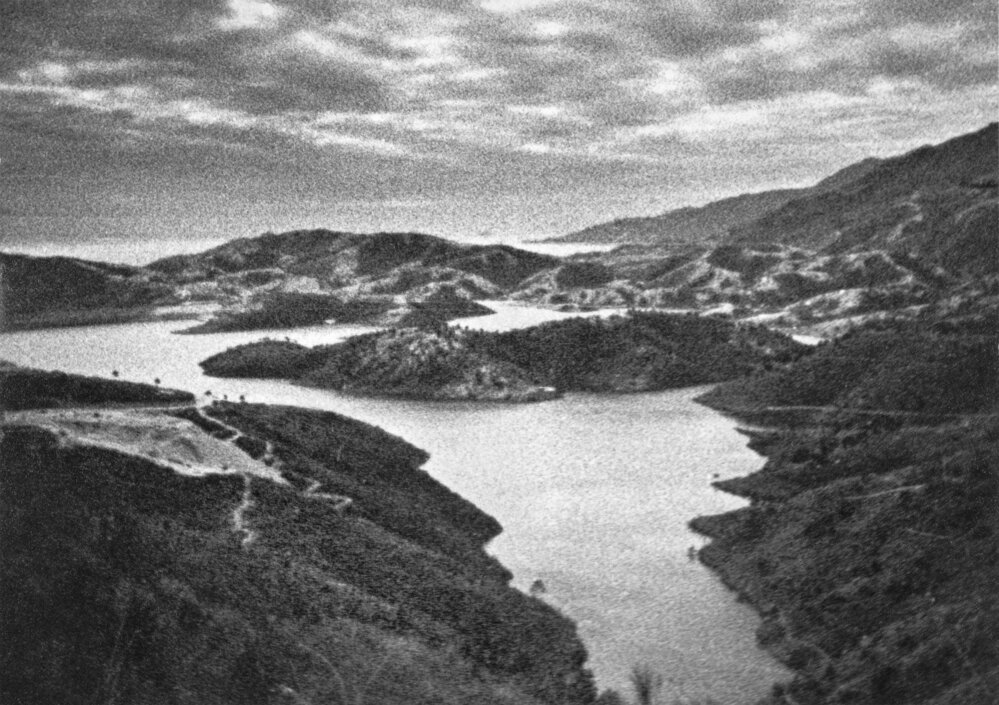 P-SEK-075-042 Barren hills around Tai Lam Chung Reservoir before afforestation bears fruit.